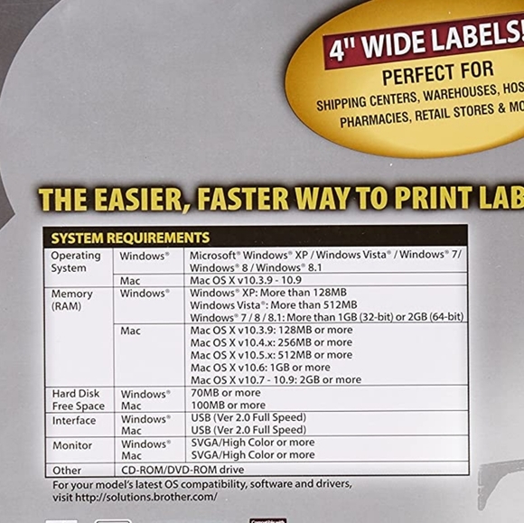 Brother QL-1050 WIDE FORMAT PROFESSIONAL LABEL PRINTER - Picture 6 of 13